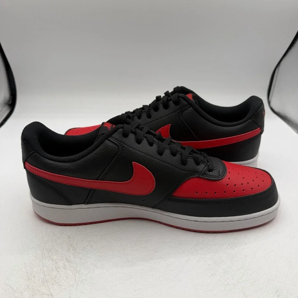 Nike Court Vision Low Next Nature NN Shoes Mens Sz 11.5 Black/Red FJ0685-010